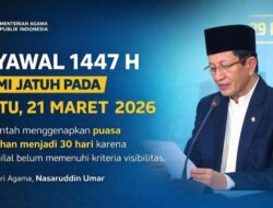 Sah! 1 Syawal 1447 H = 21 Maret 2026